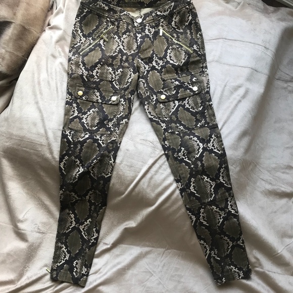 snakeskin cargo pants